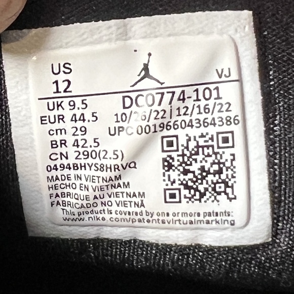 Nike Air Jordan 1 Low “Black & White” (Panda) Size 12 - Picture 6 of 6